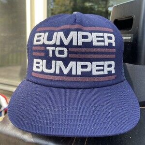 Vintage 1980s Bumper To Bumper Auto Parts Blue Mesh Trucker Snapback Hat USA